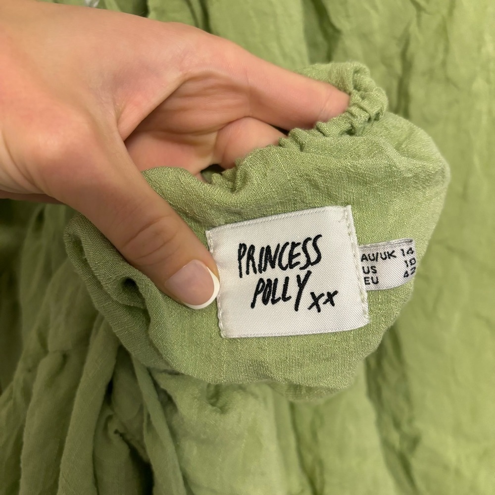 Princess Polly Danny Long Sleeve Mini Dress Green - Picture 7 of 7